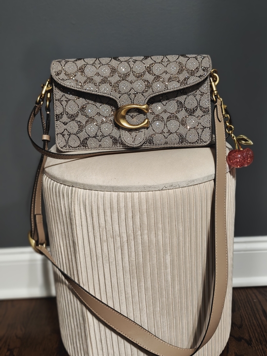 Coach Handbags - Coach Signature Canvas C Shoulder Bag in Tan/Beige Crystal